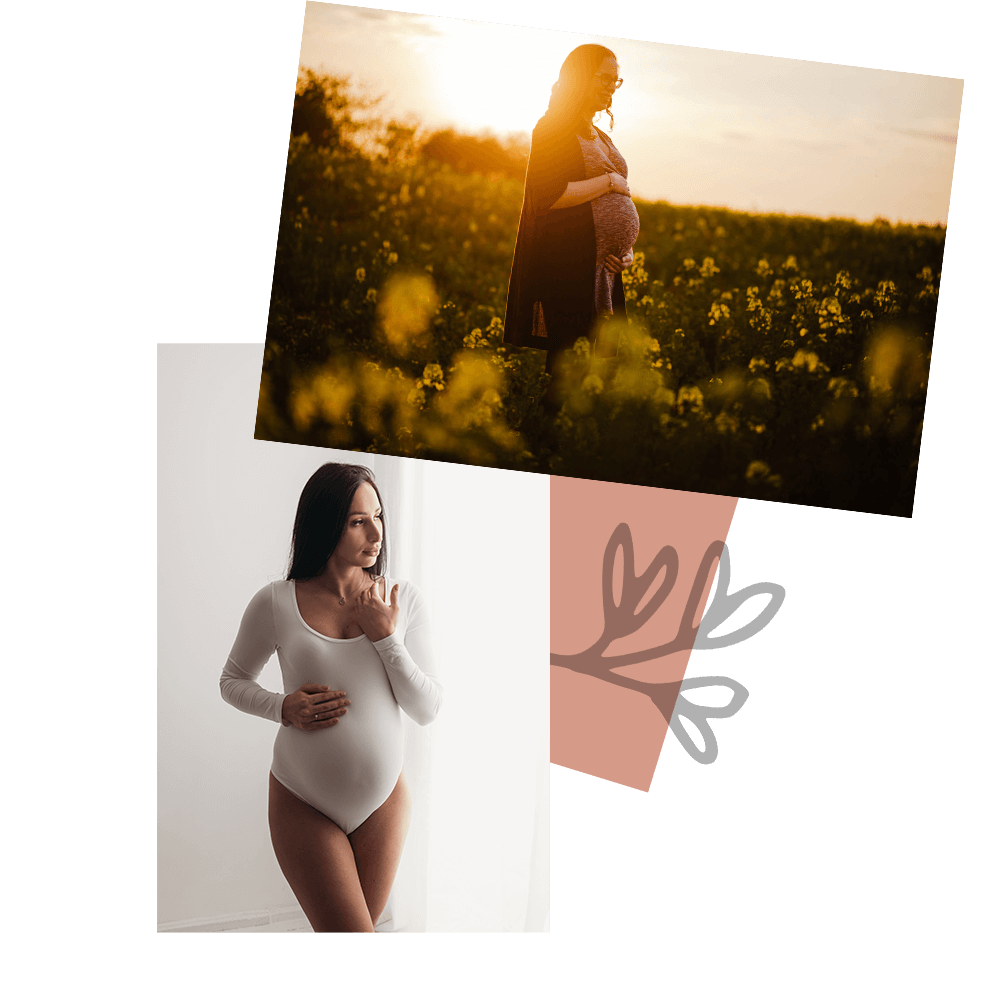 Sesje ciążowe - kolaż zdjęć